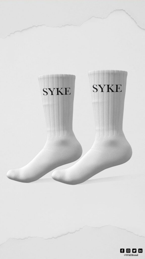SYKE Bodoni White socks