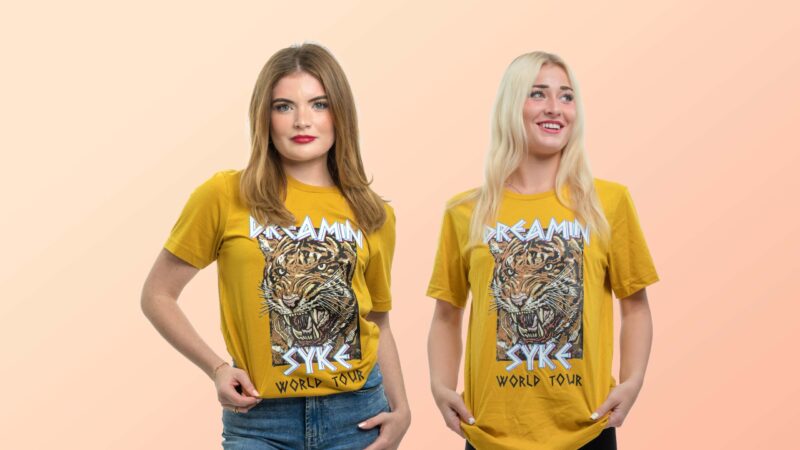 SYKE mustard t-shirts women