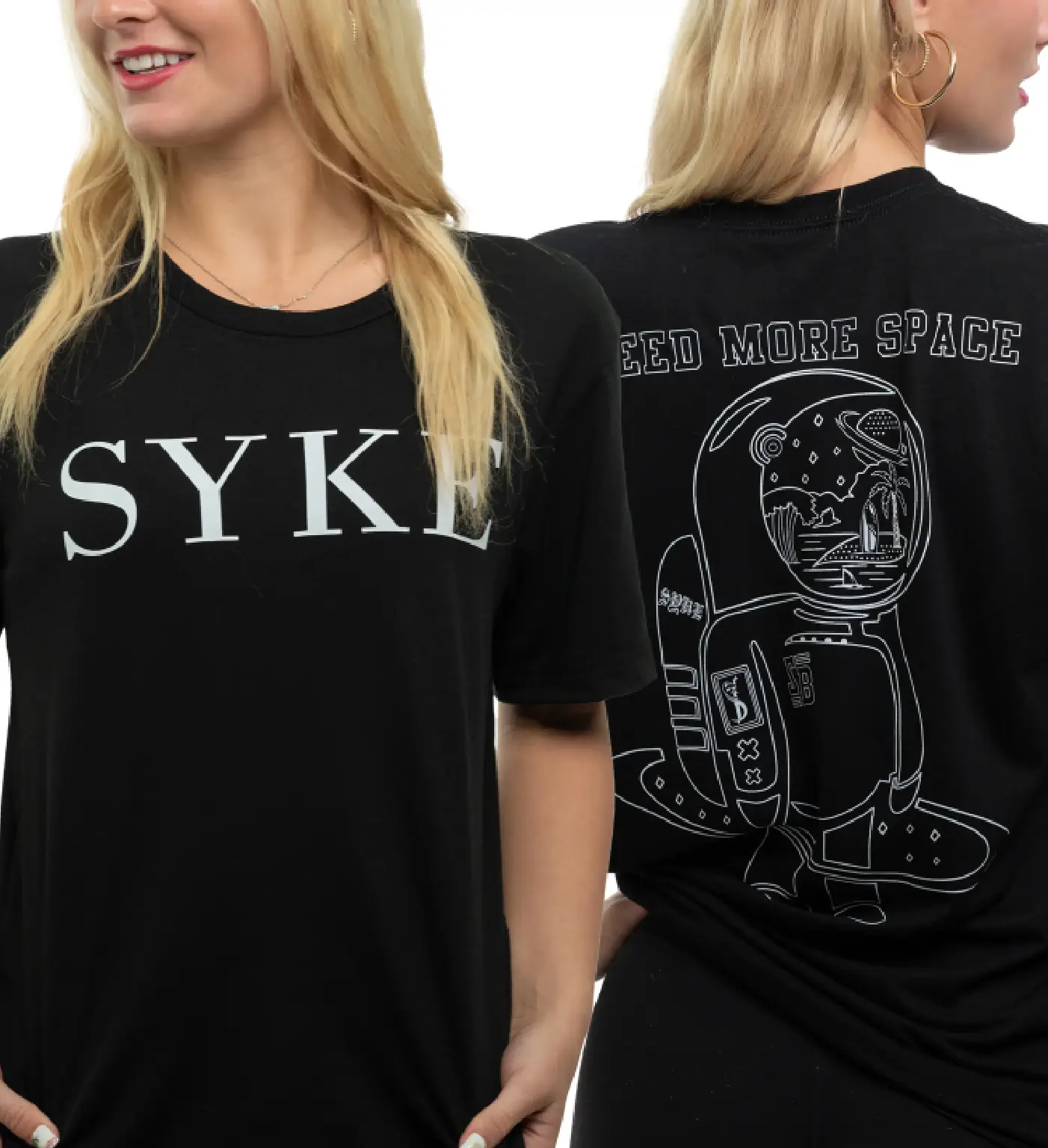 SYKE Black tshirts for women